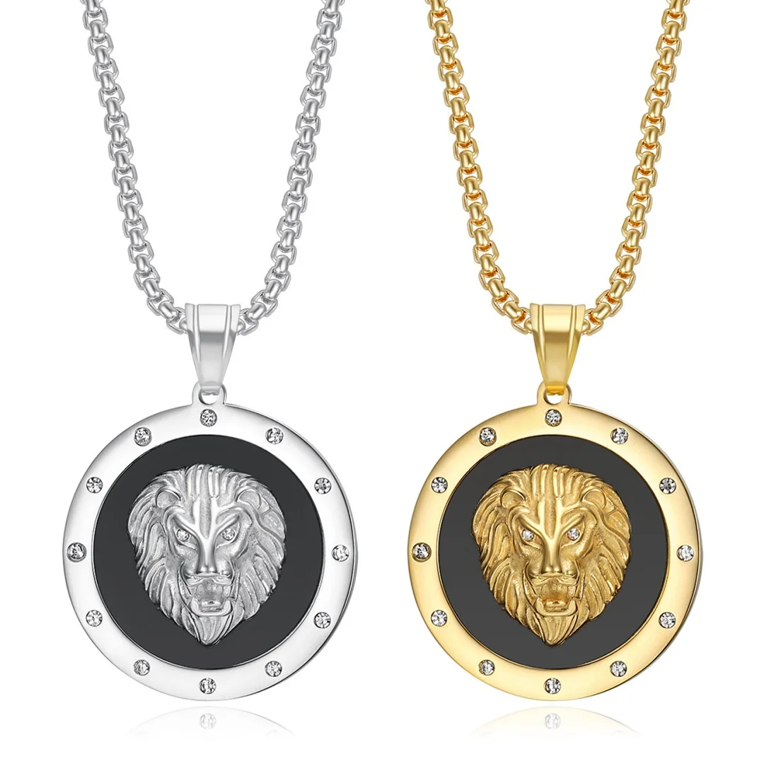 Punk Fashion Animal Lion Head Pendant Gold Silver Color Stainless Steel Zirconia Round Necklace for Women Men Cool Jewelry Gift
Punk Fashion Animal Lion Head Pendant Gold Silver Color Stainless Steel Zirconia Round Necklace for Women Men Cool Jewelry Gift