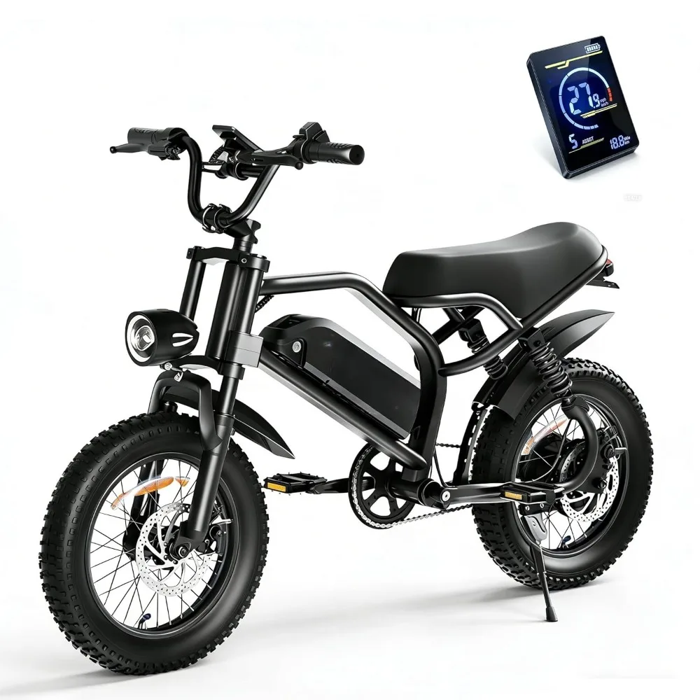 16" Electric Bike Ebike for Teens & Adults– 1500W Peak Motor 27.9MPH, 48V 15.6Ah Battery 60 Miles, 3.0 Fat Tire, Customized
16" Electric Bike Ebike for Teens & Adults– 1500W Peak Motor 27.9MPH, 48V 15.6Ah Battery 60 Miles, 3.0 Fat Tire, Customized