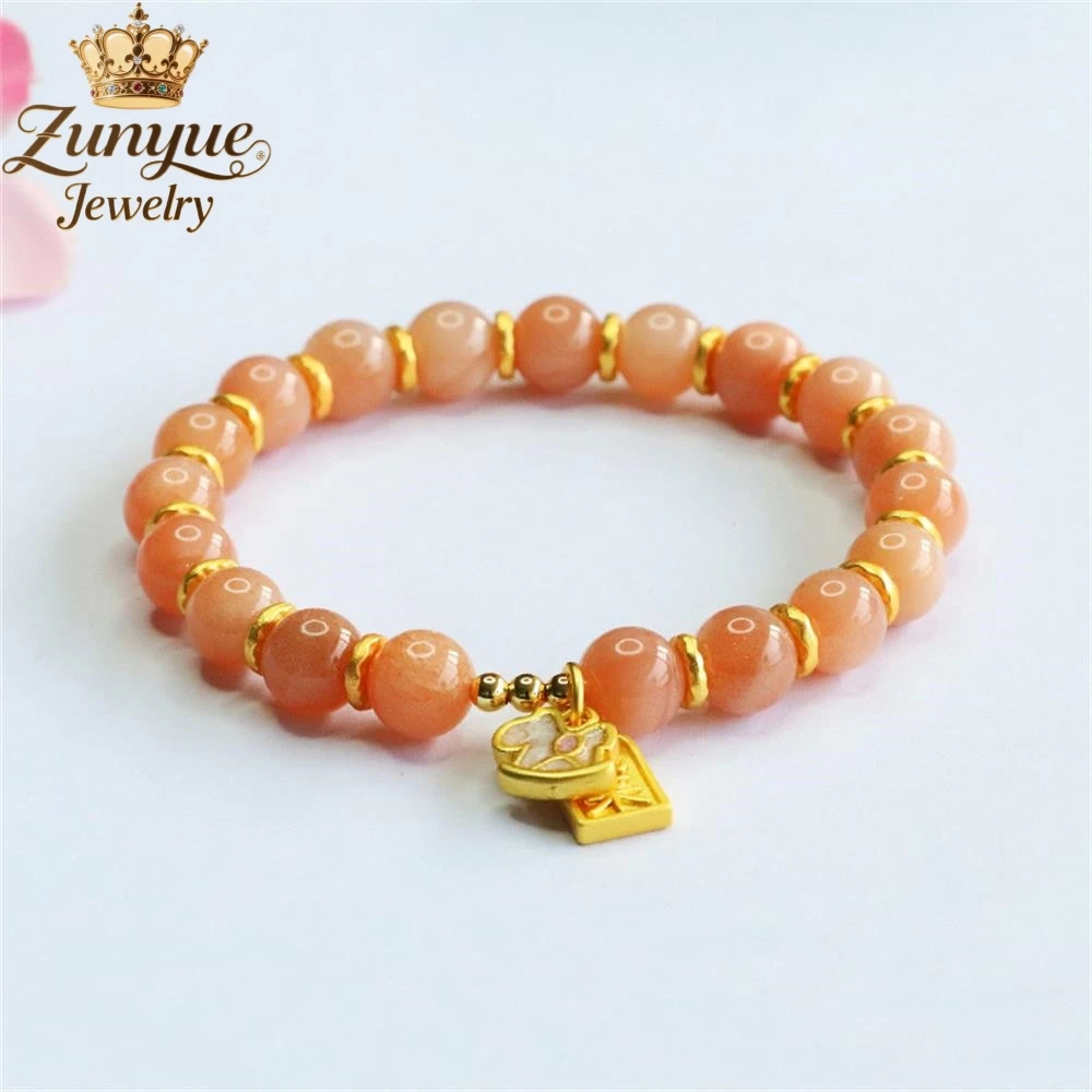 Natural Orange Moonstone Crystal Bracelet Luxury Quality Jewelry Exquisite Elegant Charms Popular Fashion Jewelry Young Gift
Natural Orange Moonstone Crystal Bracelet Luxury Quality Jewelry Exquisite Elegant Charms Popular Fashion Jewelry Young Gift
