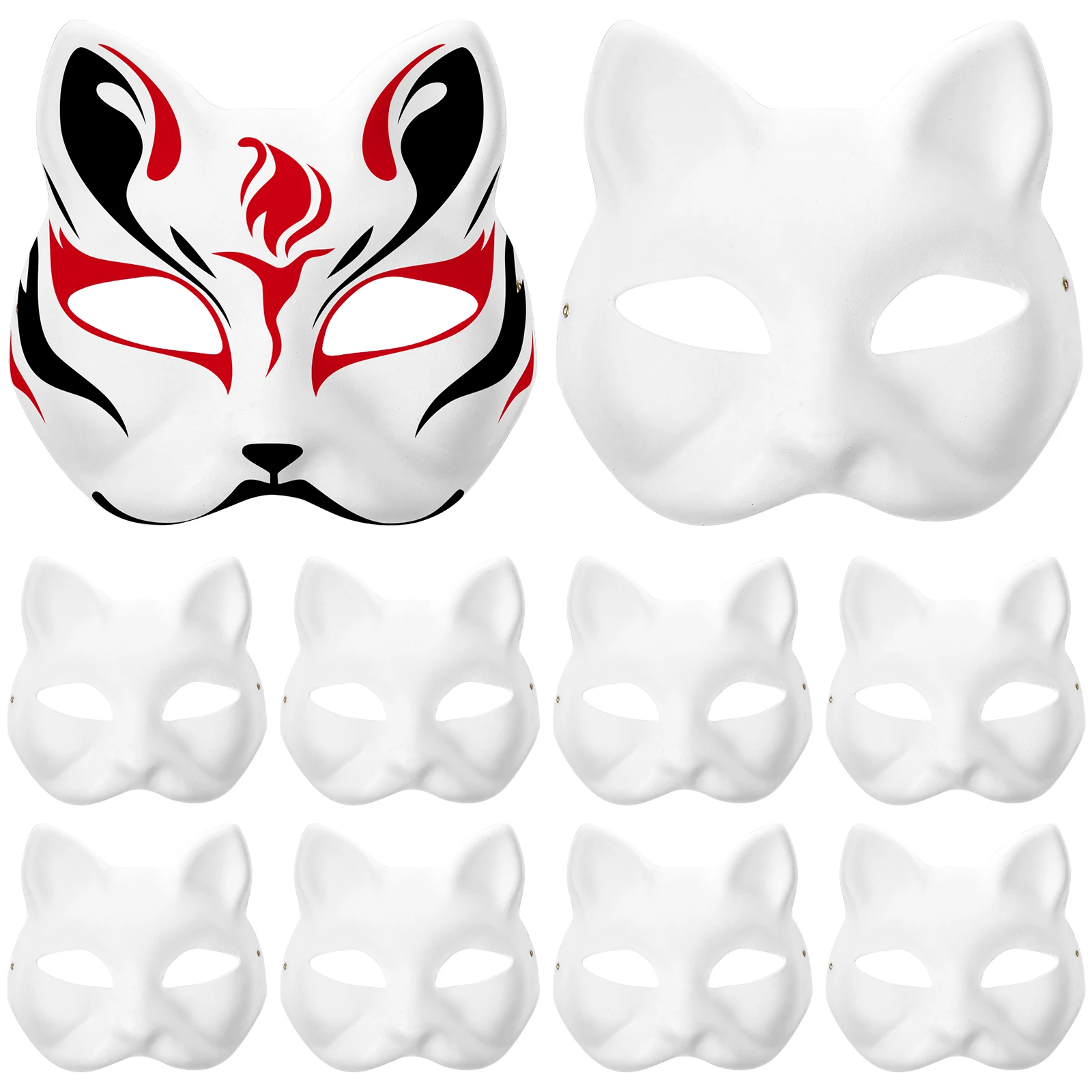 10 pcs Paintable Blank White Mask Lightweight DIY Cat Face Masks for Masquerade Halloween Cosplay Party Wedding Fashion Show
10 pcs Paintable Blank White Mask Lightweight DIY Cat Face Masks for Masquerade Halloween Cosplay Party Wedding Fashion Show