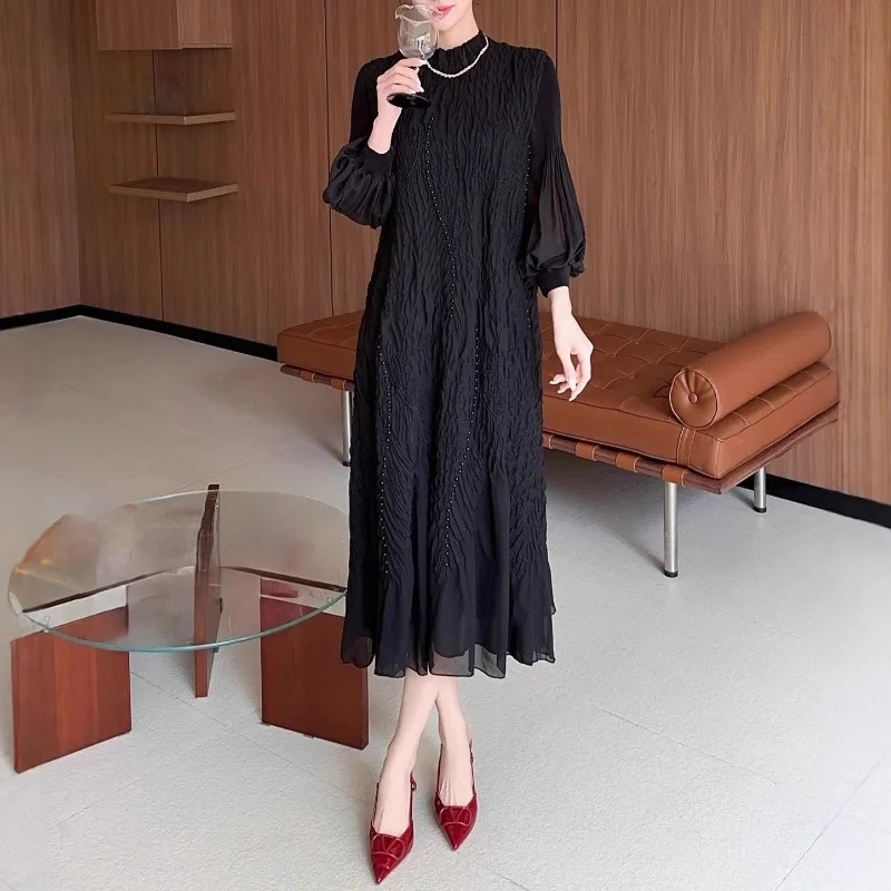 Miyake плиссированное платье с рукавами-фонариками, элегантные кружевные длинные платья, темпераментные банкетные длинные платья, эластичные женские платья большого размера
Miyake плиссированное платье с рукавами-фонариками, элегантные кружевные длинные платья, темпераментные банкетные длинные платья, эластичные женские платья большого размера