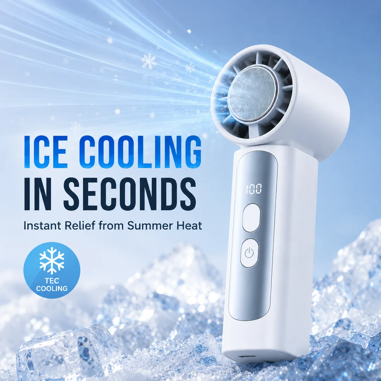 TEC Cooling Handheld Fan Portable Mini Ice Cooling Fan 100 Speed Adjustable Turbo Personal Fan USB Rechargeable Pocket Fan for T
TEC Cooling Handheld Fan Portable Mini Ice Cooling Fan 100 Speed Adjustable Turbo Personal Fan USB Rechargeable Pocket Fan for T