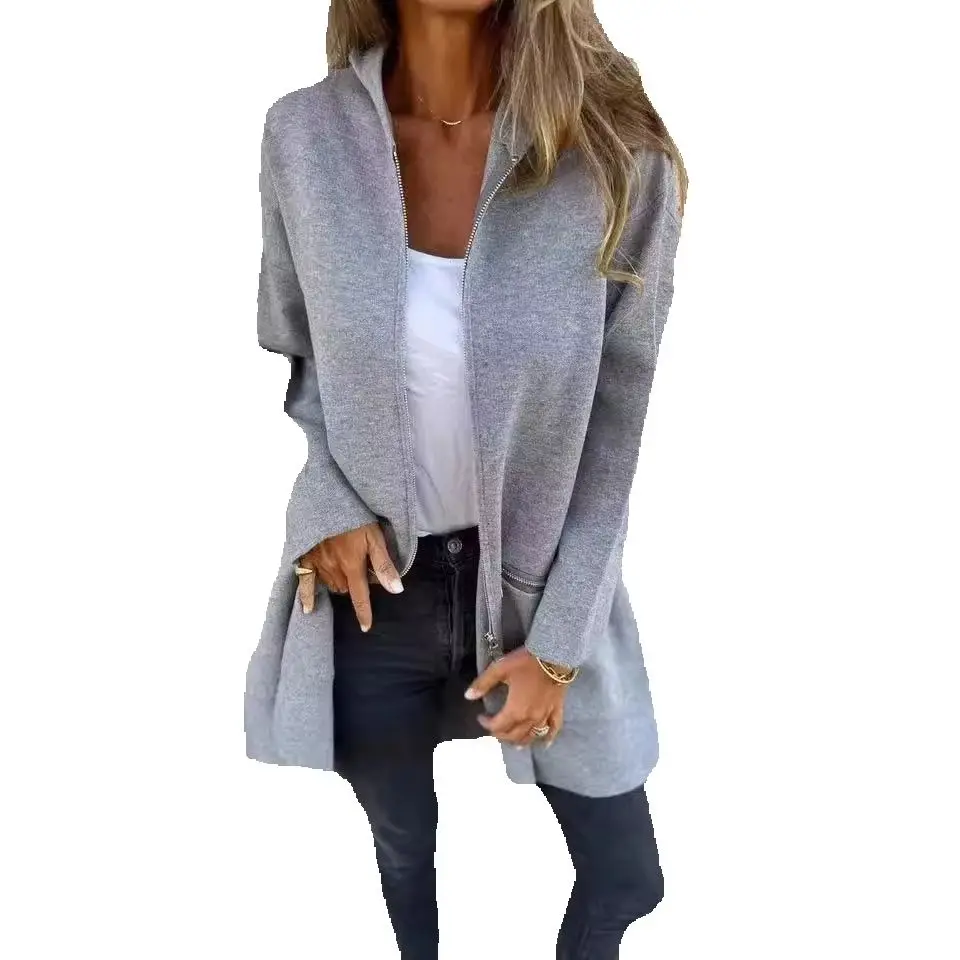 2024 Autumn And Winter Casual Zipper Hooded Long Sleeve Pocket Jacket Solid Color Women's Sweater Europe And America
2024 Autumn And Winter Casual Zipper Hooded Long Sleeve Pocket Jacket Solid Color Women's Sweater Europe And America
