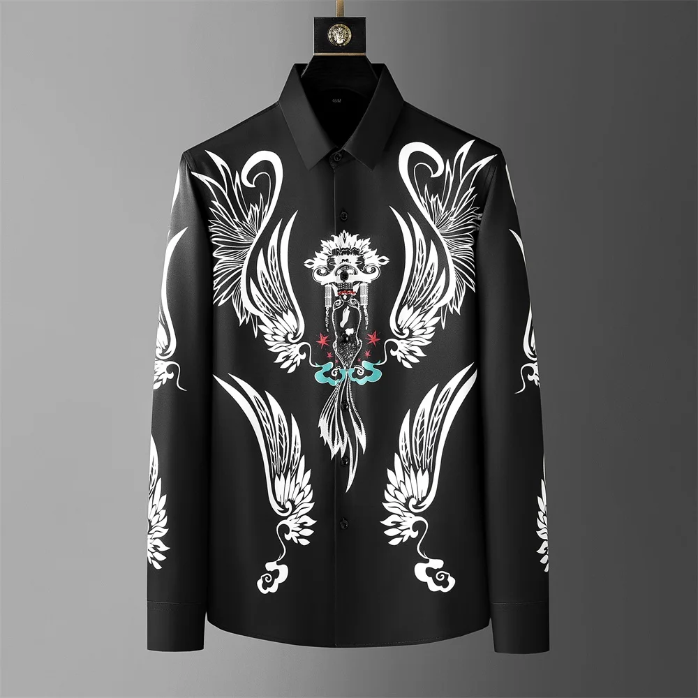 2023 Autumn Winter 3D Printed Shirts Men Luxury Rhinestone Long Sleeved Casual Business Shirt Social Party Tuxedo Blouse
2023 Autumn Winter 3D Printed Shirts Men Luxury Rhinestone Long Sleeved Casual Business Shirt Social Party Tuxedo Blouse