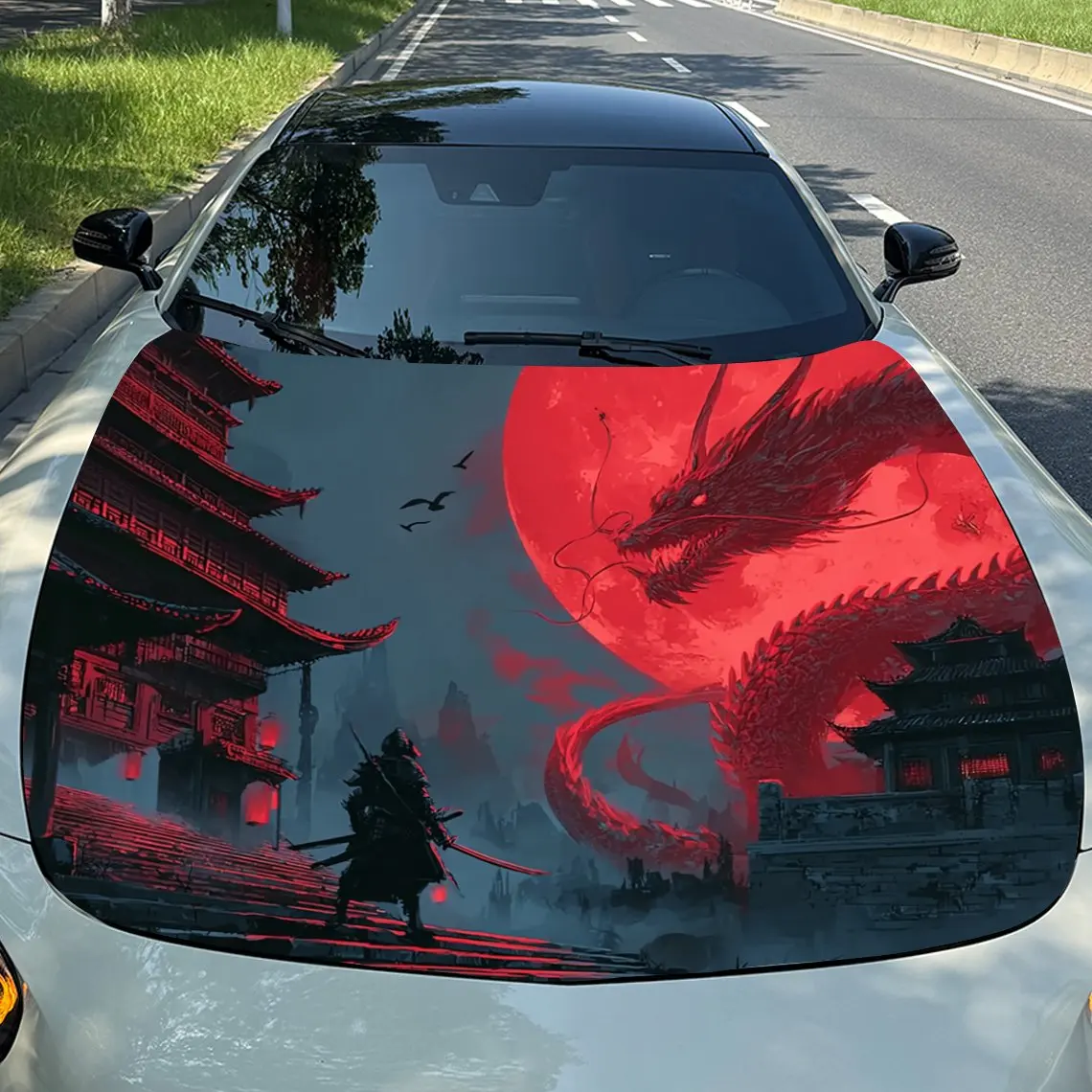 Samurai And Dragon Car Vinyl Wrap, PVC Waterproof Car Hood Sticker, Self-Adhesive Scratch-Resistant Stickers For Engine Cover, C
Samurai And Dragon Car Vinyl Wrap, PVC Waterproof Car Hood Sticker, Self-Adhesive Scratch-Resistant Stickers For Engine Cover, C