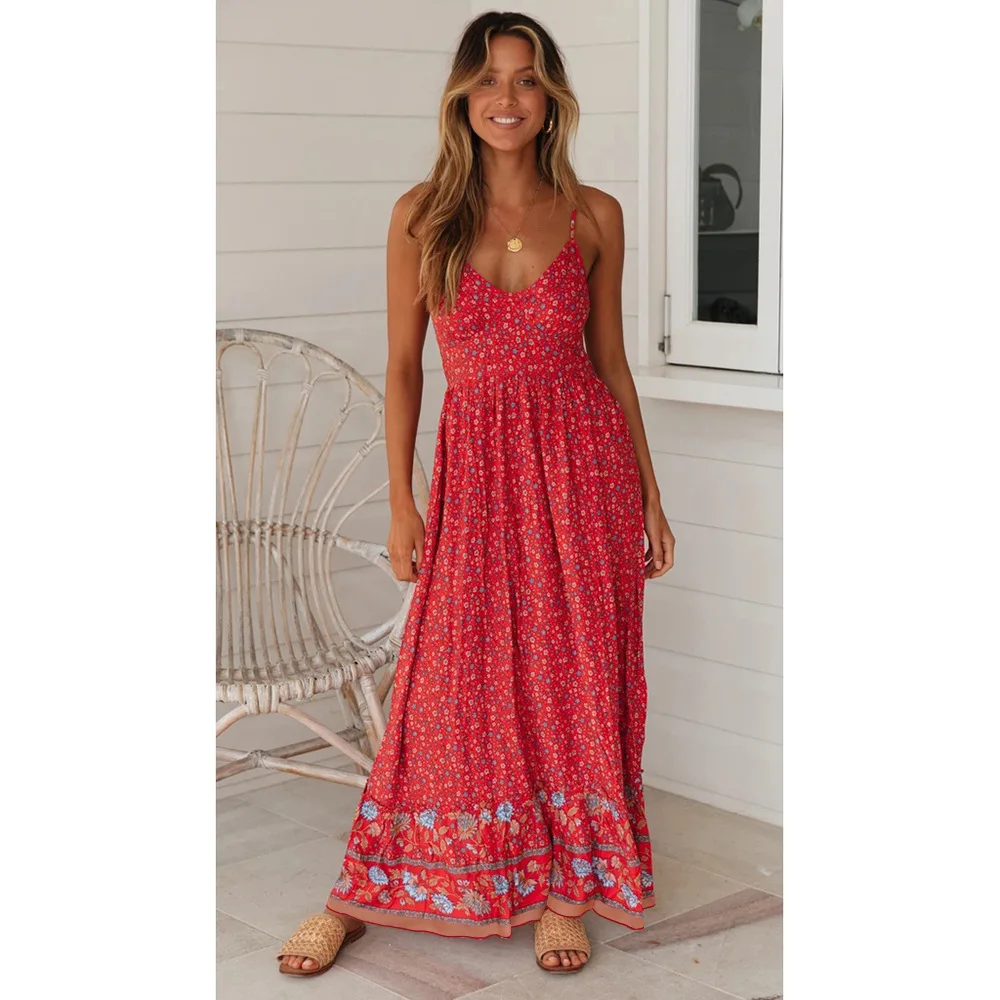 2024 Summer New Swing Skirt Hot Selling Europe and The United States Women's Bohemian V-neck Halter Floral Dresses Prom Dresses
2024 Summer New Swing Skirt Hot Selling Europe and The United States Women's Bohemian V-neck Halter Floral Dresses Prom Dresses