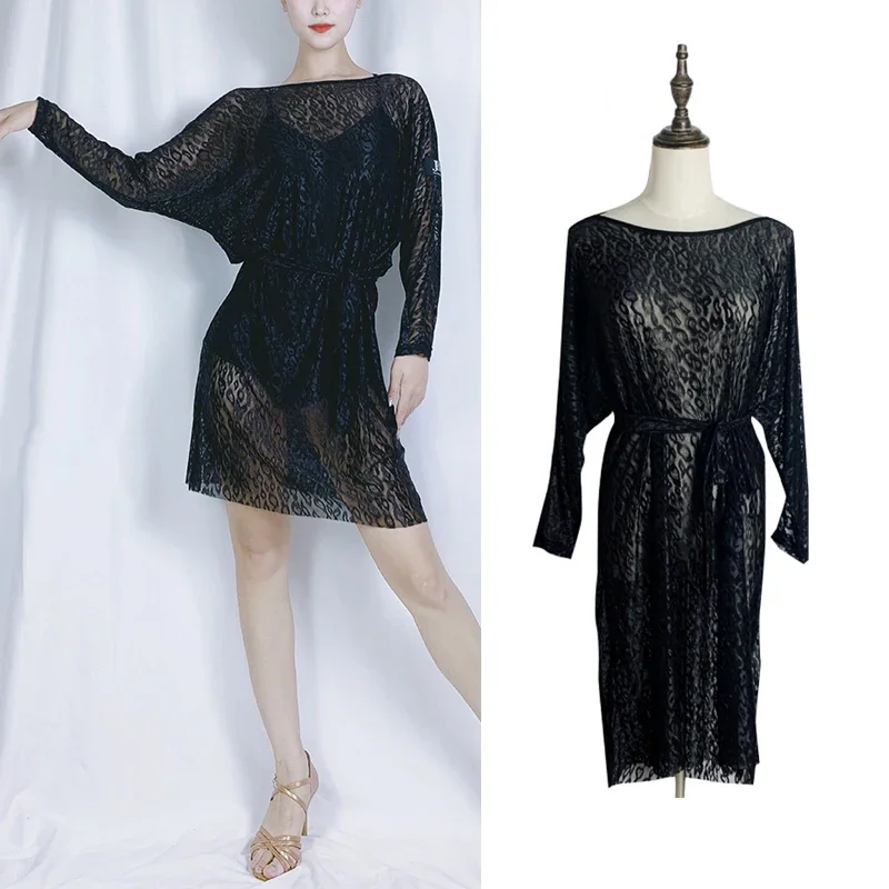 Sexy Backless Latin Dance Dress Women Balck Mesh See-Through Dance Clothes Samba Rumba Salsa Practice Wear Black Dress DNV14440
Sexy Backless Latin Dance Dress Women Balck Mesh See-Through Dance Clothes Samba Rumba Salsa Practice Wear Black Dress DNV14440