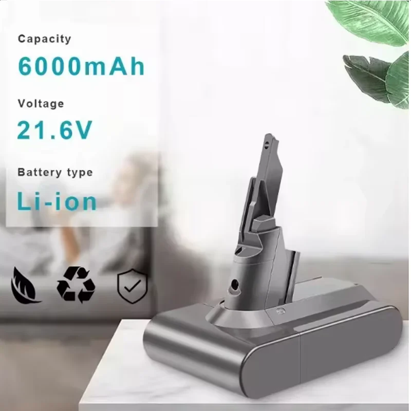 8000mAh 21.6V Lithium Battery Replacement for Dyson V7 Vacuum Li-ion Battery Handheld Vacuum Cell Replacement with LED Indicator
8000mAh 21.6V Lithium Battery Replacement for Dyson V7 Vacuum Li-ion Battery Handheld Vacuum Cell Replacement with LED Indicator