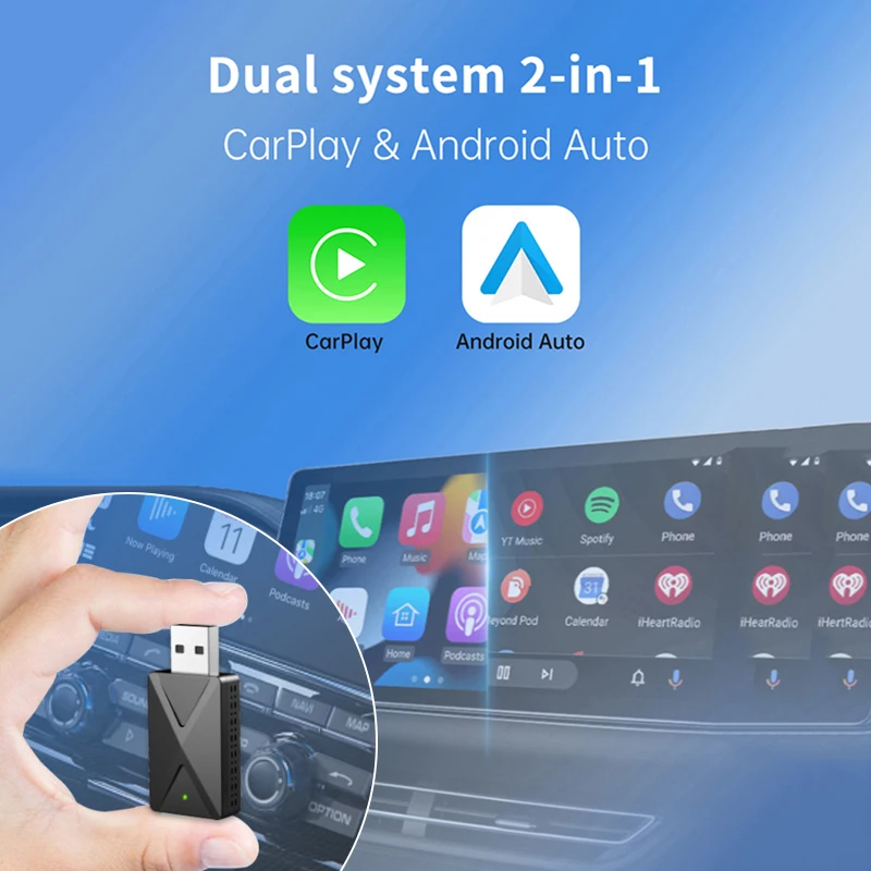 1PCS 2in1 Carplay Car Wireless Adapter Plug And Play Dongle For Phone Smart System Connector For Truck Vehicles Android Auto
1PCS 2in1 Carplay Car Wireless Adapter Plug And Play Dongle For Phone Smart System Connector For Truck Vehicles Android Auto