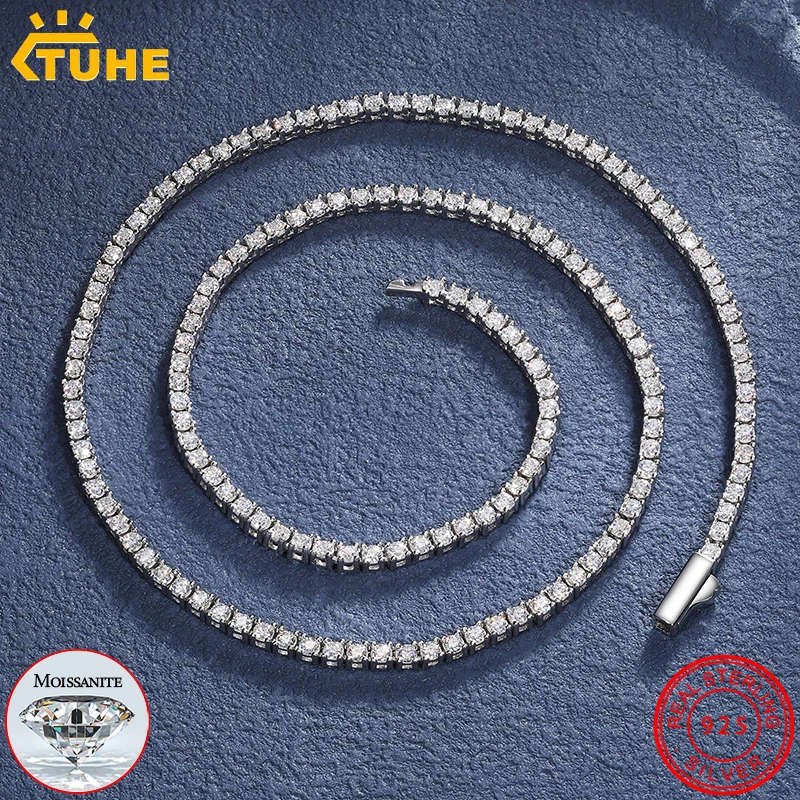 TUHE Unisex 2mm-2.5mm-3mm VVS1 Moissanite Tennis Necklace S925 Silver Diamond Necklaces For Men Women Pass Diamonds Test
TUHE Unisex 2mm-2.5mm-3mm VVS1 Moissanite Tennis Necklace S925 Silver Diamond Necklaces For Men Women Pass Diamonds Test