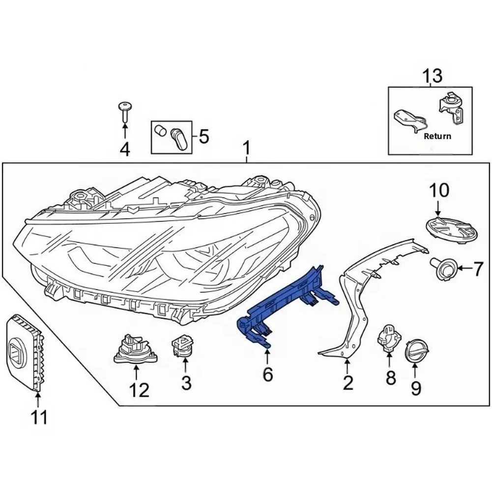 Headlamp Mount Headlight Bracket ABS OEM 63117931709 Replacement Installation Black Headlight Replacement For BMW For BMW X3 G01
Headlamp Mount Headlight Bracket ABS OEM 63117931709 Replacement Installation Black Headlight Replacement For BMW For BMW X3 G01