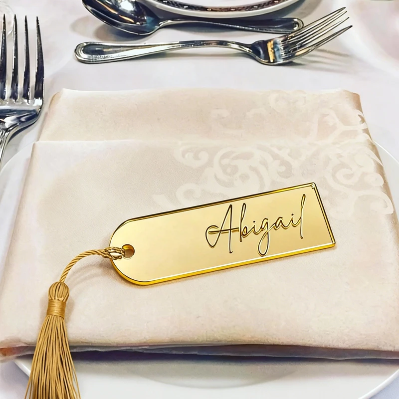 Personalized Acrylic Name Tags with Tassel, Table Name Place Wedding Table Decoration, Name Place Cards Wedding Gifts for Guests
Personalized Acrylic Name Tags with Tassel, Table Name Place Wedding Table Decoration, Name Place Cards Wedding Gifts for Guests