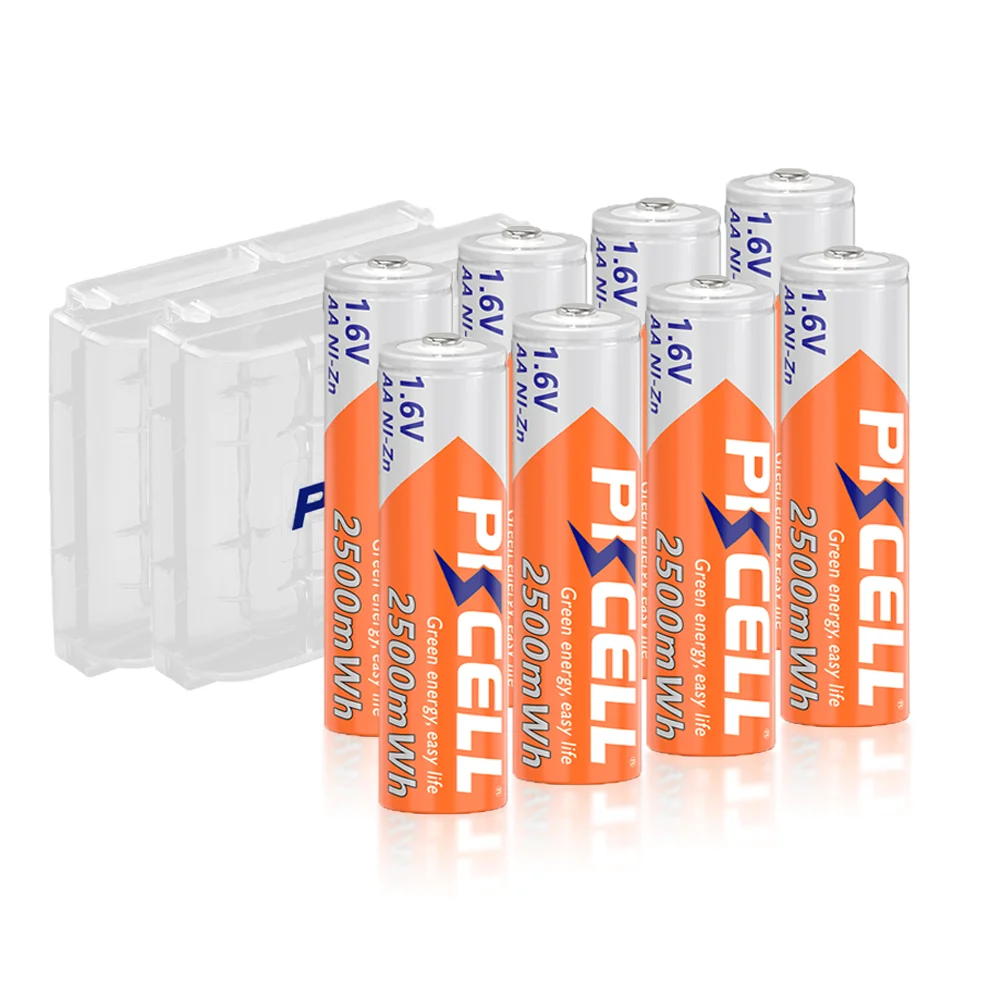 PKCELL 8PC NI-ZN Rechargeable Batteries AA 1.6V 2500mWh Batteries Nickel-Zinc Rechargeable Battery for MP3 RC Toys Camera
PKCELL 8PC NI-ZN Rechargeable Batteries AA 1.6V 2500mWh Batteries Nickel-Zinc Rechargeable Battery for MP3 RC Toys Camera