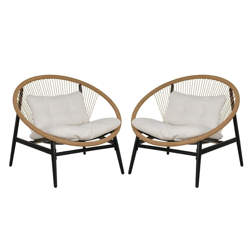 Oversized Outdoor Chairs Set of 2, Wicker Patio Chairs with Beige Cushion, Outdoor Furniture Set, Customized
Oversized Outdoor Chairs Set of 2, Wicker Patio Chairs with Beige Cushion, Outdoor Furniture Set, Customized