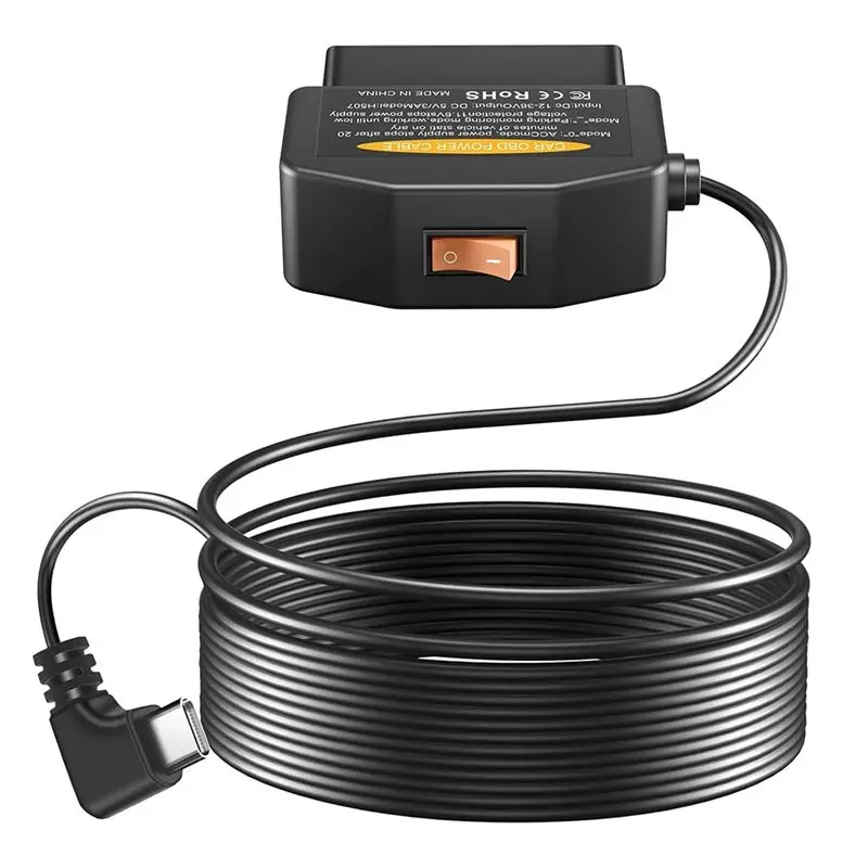 WF-OBD2 OBD Power Cable For Dash Camera, OBD To Type-C USB OBDII Adapter Hardwire Cable, 12-36V To 5V/3A
WF-OBD2 OBD Power Cable For Dash Camera, OBD To Type-C USB OBDII Adapter Hardwire Cable, 12-36V To 5V/3A