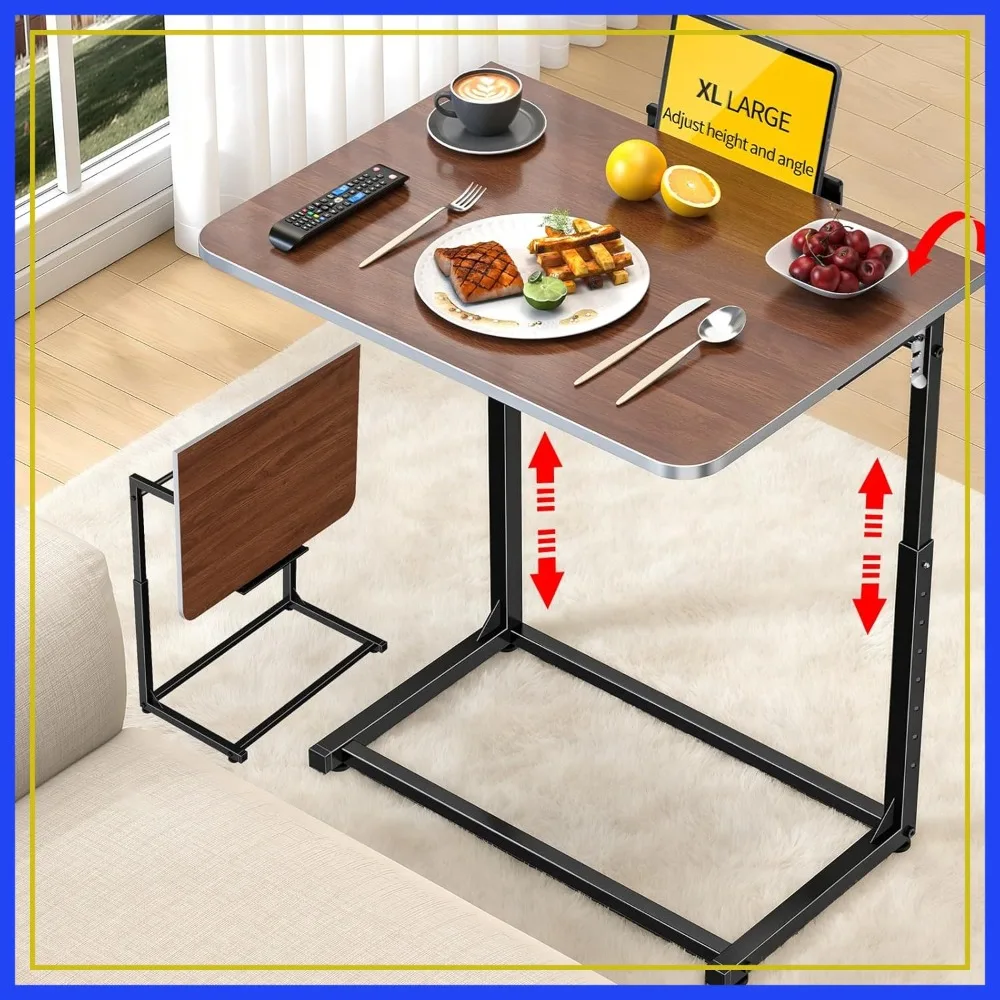 Extra Large Heavy Duty TV Tray Table, 23.6" Folding C-Shaped Laptop Desk for Couch & Bed, Height & Tilt Adjustable Overbed End Table with Phone/Tablet Slot, Easy Clean Walnut Finish for Small Spaces
Extra Large Heavy Duty TV Tray Table, 23.6" Folding C-Shaped Laptop Desk for Couch & Bed, Height & Tilt Adjustable Overbed End Table with Phone/Tablet Slot, Easy Clean Walnut Finish for Small Spaces