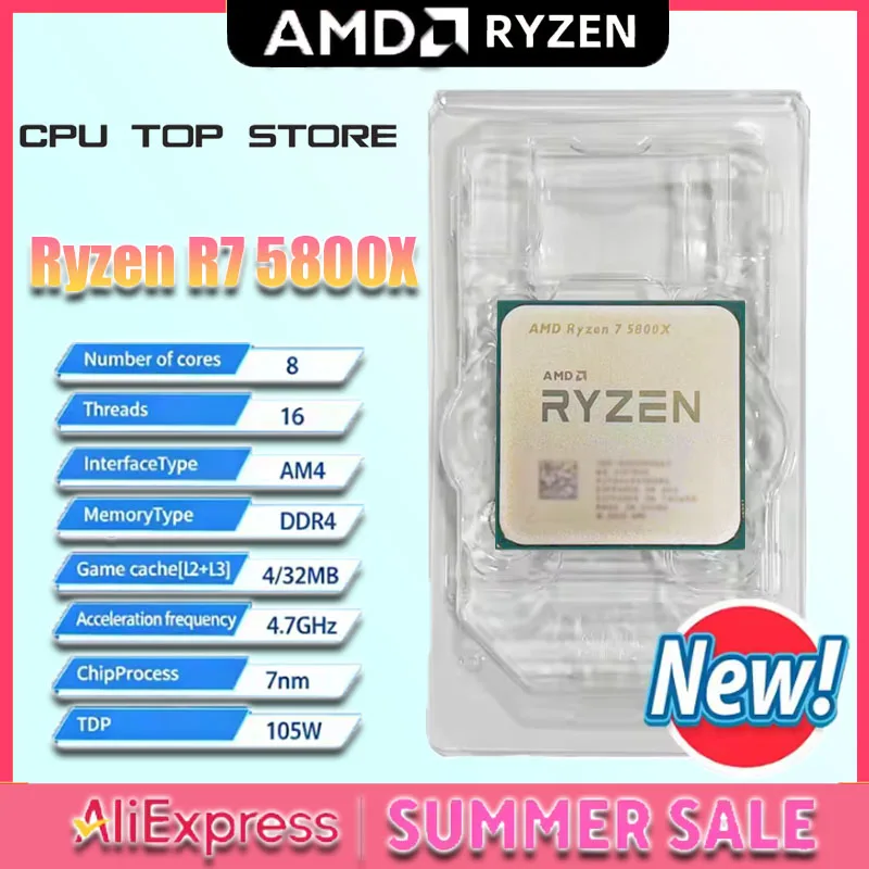 AMD Ryzen 7 5800X 8C/16T 3.8GHz Unlocked AM4 Gaming CPU No Package
AMD Ryzen 7 5800X 8C/16T 3.8GHz Unlocked AM4 Gaming CPU No Package