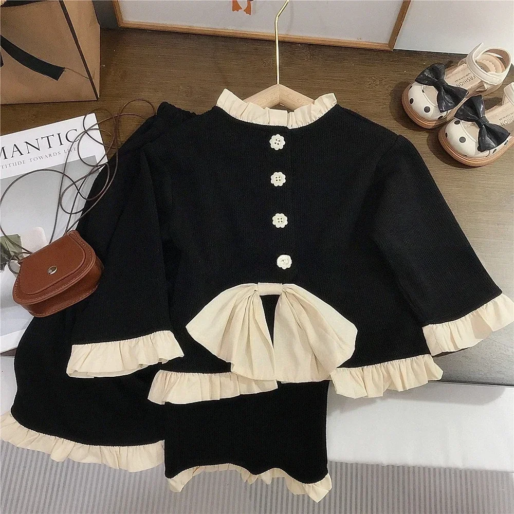 2025 Spring and Autumn New Pink Girls' Set Bow Decoration Long Sleeved Top and Pants Korean Version Plain Children's Casual Wear
2025 Spring and Autumn New Pink Girls' Set Bow Decoration Long Sleeved Top and Pants Korean Version Plain Children's Casual Wear