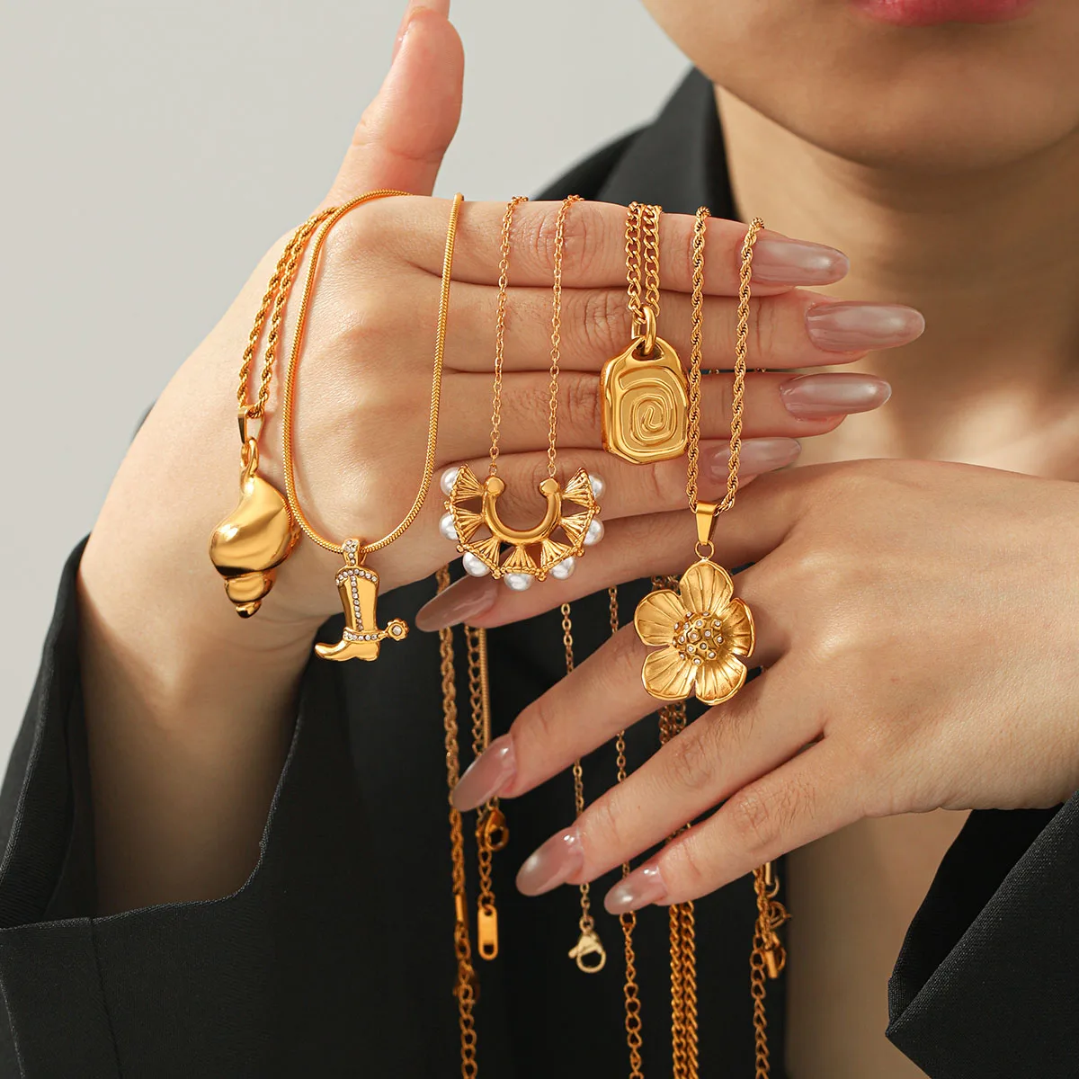 Long Pendant Chunky Necklace PVD Gold Plated Stainless Steel For Women Cowboy Boot Tarnish Free Party Gift Vintage Jewelry
Long Pendant Chunky Necklace PVD Gold Plated Stainless Steel For Women Cowboy Boot Tarnish Free Party Gift Vintage Jewelry