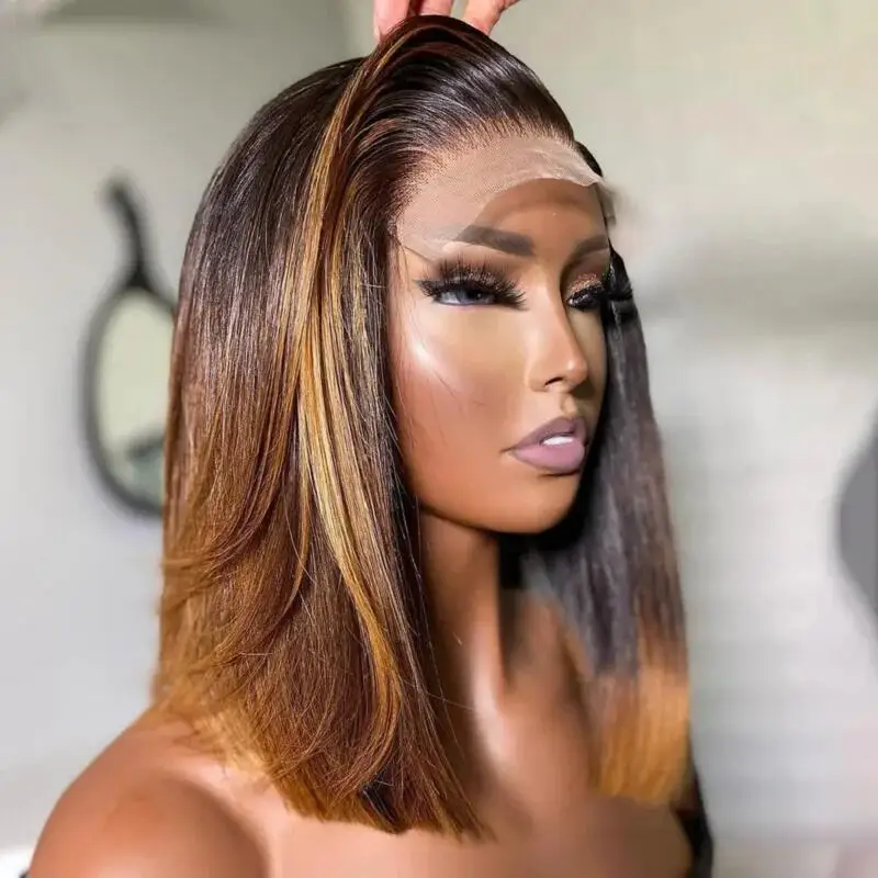 Short Bob Natural Hairline Highlight Brown Preplucked 180Density Glueless Silky Straight Lace Front Wig BabyHair Heat Resistant
Short Bob Natural Hairline Highlight Brown Preplucked 180Density Glueless Silky Straight Lace Front Wig BabyHair Heat Resistant