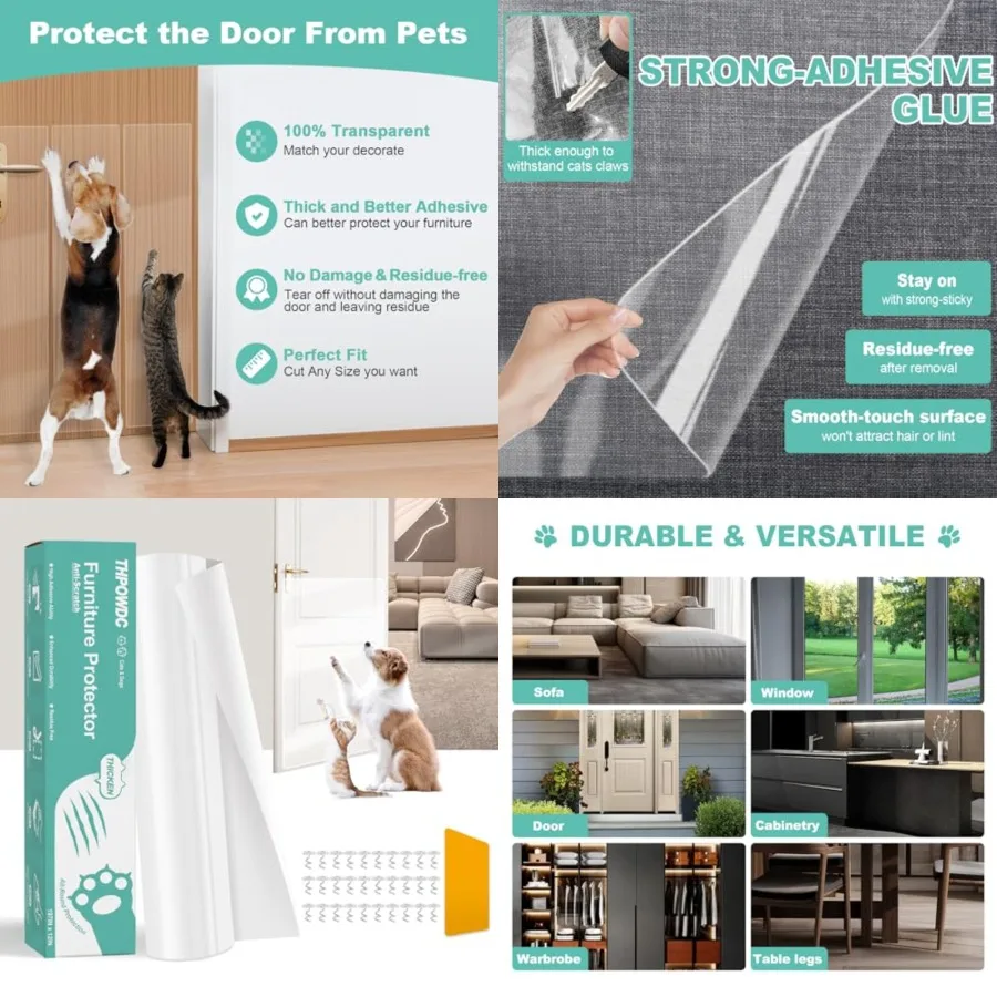 197 x 12 Thick Single-Side Adhesive Couch Protector for Cats Clear Heavy Duty Flexible Cat Scratch Shield Ideal for Living Room
197 x 12 Thick Single-Side Adhesive Couch Protector for Cats Clear Heavy Duty Flexible Cat Scratch Shield Ideal for Living Room