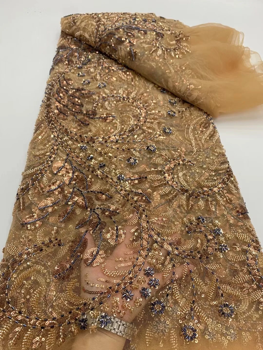 African Nigerian Tulle Lace Fabric, Sequins Sewing, Guipure Beads, Stone Embroidery Dresses, High Quality, 2024 5Yards, DP0320
African Nigerian Tulle Lace Fabric, Sequins Sewing, Guipure Beads, Stone Embroidery Dresses, High Quality, 2024 5Yards, DP0320