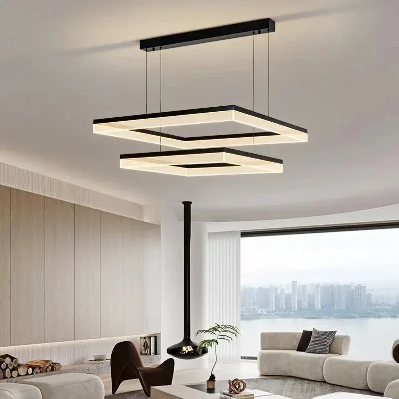 Modern living room pendant lights New high-end living room wrought iron chandelier atmosphere Nordic hall square hanging lamp
Modern living room pendant lights New high-end living room wrought iron chandelier atmosphere Nordic hall square hanging lamp