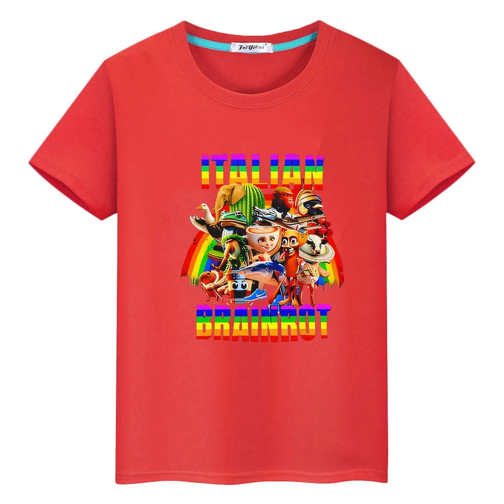 Italian Brainrot t shirt for kids boy 10years print 100%Cotton cartoon Tees Short Anime Tops y2k one piece kids clothes girls
Italian Brainrot t shirt for kids boy 10years print 100%Cotton cartoon Tees Short Anime Tops y2k one piece kids clothes girls