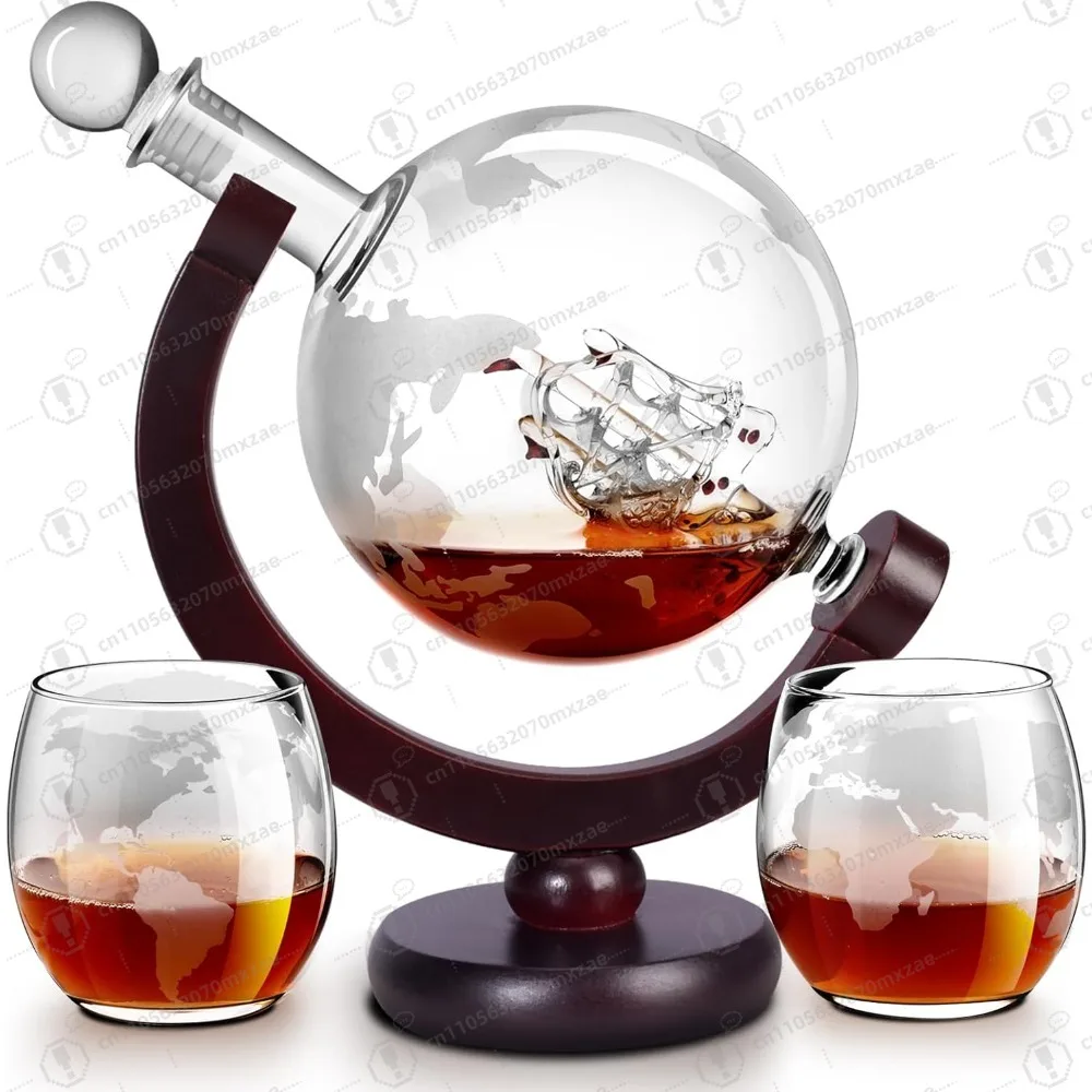 Whiskey Decanter Sets for Men, Whiskey Decanter Globe Set for Liquor, Bourbon,Cocktails,Vodka,Scotch liquor decanter Sets 850ml
Whiskey Decanter Sets for Men, Whiskey Decanter Globe Set for Liquor, Bourbon,Cocktails,Vodka,Scotch liquor decanter Sets 850ml