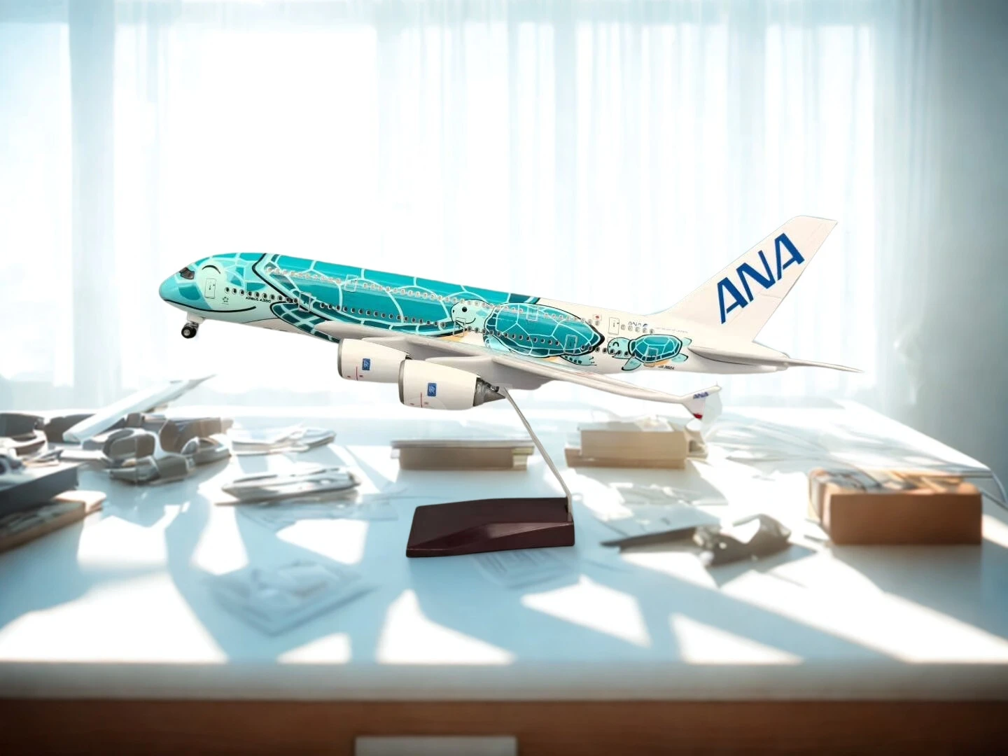 Scale 1:160 47CM Japan Air ANA Cartoon Green Sea Turtle Airlines Airbus A380 Offices Accessories Diecast Airplane Display
Scale 1:160 47CM Japan Air ANA Cartoon Green Sea Turtle Airlines Airbus A380 Offices Accessories Diecast Airplane Display