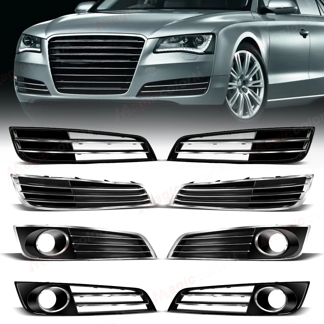 4-models Fog Lamp Grill For Audi A8 D4 Quattro 2010-2013 Front Bumper Fog Lamp Foglight Grille Cover Frame 4H0807679E 4H0807680E
4-models Fog Lamp Grill For Audi A8 D4 Quattro 2010-2013 Front Bumper Fog Lamp Foglight Grille Cover Frame 4H0807679E 4H0807680E