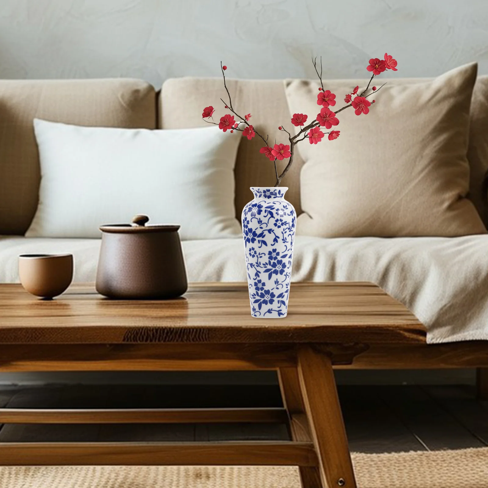 Flower Vessel Blue and White Porcelain Vase Ceramics Ginger Jars for Home Decor
Flower Vessel Blue and White Porcelain Vase Ceramics Ginger Jars for Home Decor