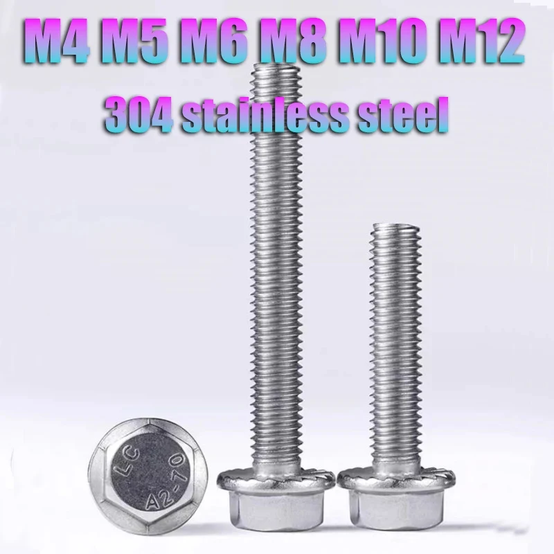 304 Stainless Steel Serrated Flange Bolt M4 To M12 Hex Washer Head Cap Screw GB5789 A2-70 Industrial Fastener
304 Stainless Steel Serrated Flange Bolt M4 To M12 Hex Washer Head Cap Screw GB5789 A2-70 Industrial Fastener