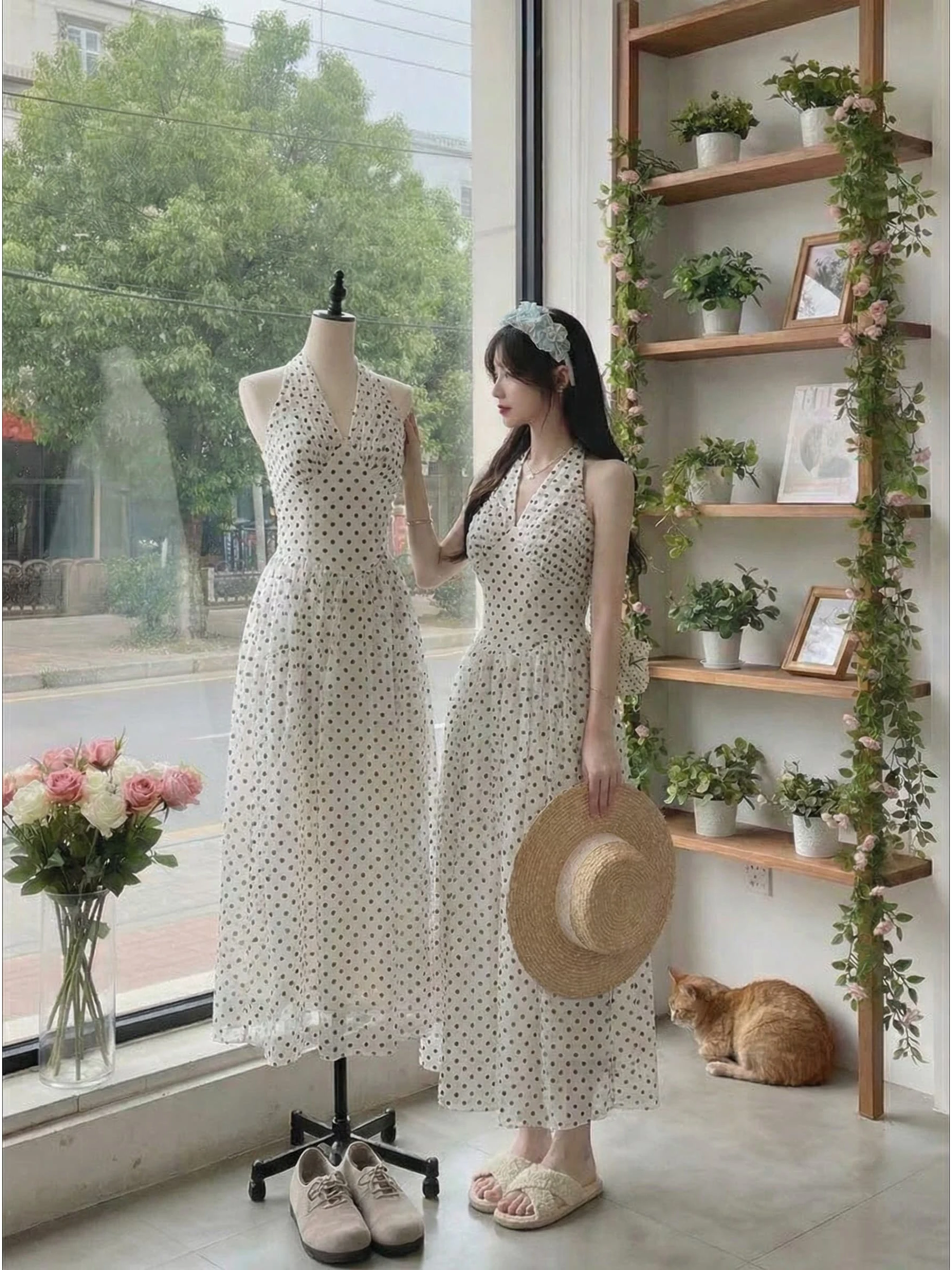 Летнее платье Ele Polka Dot с завышенной талией, винтажное, французское, А-силуэт, из мягкой ткани, без рукавов, с V-образным вырезом
Летнее платье Ele Polka Dot с завышенной талией, винтажное, французское, А-силуэт, из мягкой ткани, без рукавов, с V-образным вырезом