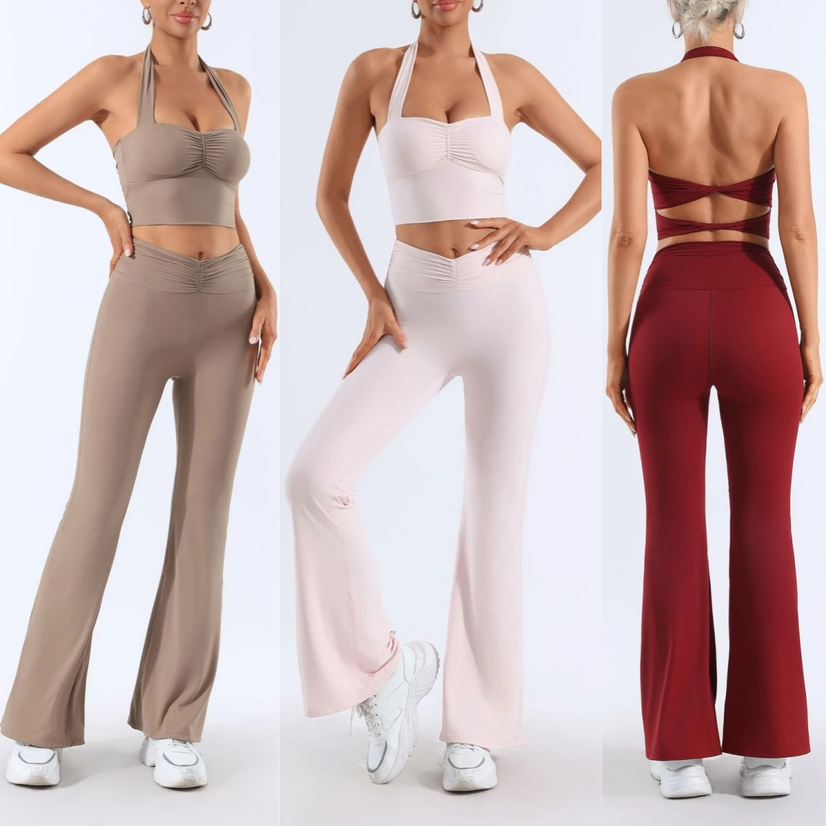 Women 2 PCS Yoga Sets Halter Long Sports Bra Double Cross Back vest High Waist Scrunch Flare Leggings Gym Pilates Workout Outfit
Women 2 PCS Yoga Sets Halter Long Sports Bra Double Cross Back vest High Waist Scrunch Flare Leggings Gym Pilates Workout Outfit