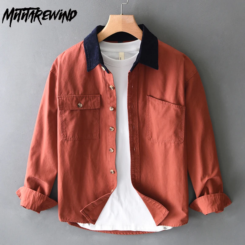 Japanese Vintage Cargo Shirts for Man Spring New Men's Shirts Lapel Patchwork Double Pocket Long Sleeve Orange Shirt Loose Shirt
Japanese Vintage Cargo Shirts for Man Spring New Men's Shirts Lapel Patchwork Double Pocket Long Sleeve Orange Shirt Loose Shirt