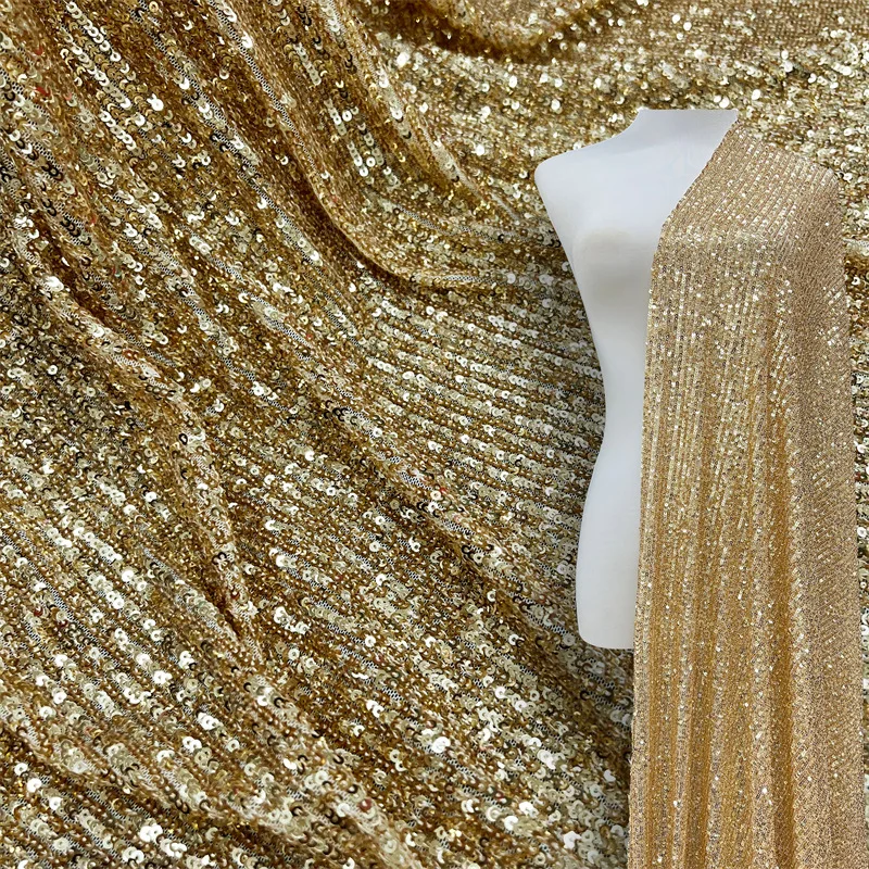 New 3mm sequin embroidered stretch mesh fabric for sewing wedding dresses, evening gowns party performance costumes
New 3mm sequin embroidered stretch mesh fabric for sewing wedding dresses, evening gowns party performance costumes