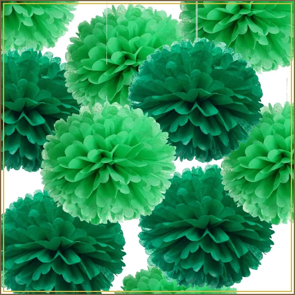 14" Green Tissue Pom Poms Kit, 10-Pack DIY Decorative Paper Flowers for Birthday Party Wedding Baby Shower Home Outdoor Hanging Decor
14" Green Tissue Pom Poms Kit, 10-Pack DIY Decorative Paper Flowers for Birthday Party Wedding Baby Shower Home Outdoor Hanging Decor