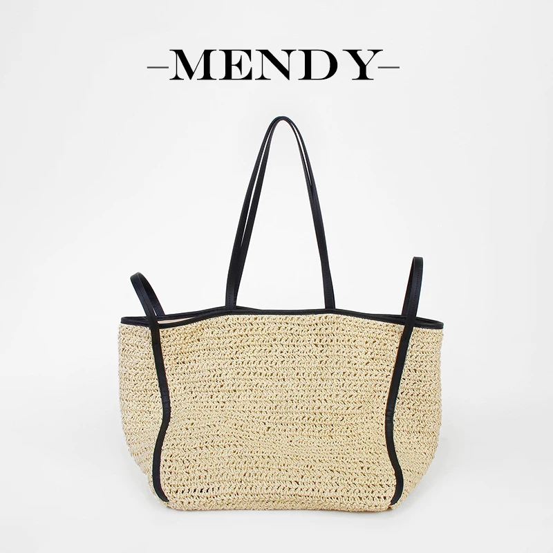 Mendy Straw Tote Bag Women Raffia Woven Beach Bag Large Capacity Summer Shopping Bag With Leather Handle Casual Handbag 2026 New
Mendy Straw Tote Bag Women Raffia Woven Beach Bag Large Capacity Summer Shopping Bag With Leather Handle Casual Handbag 2026 New