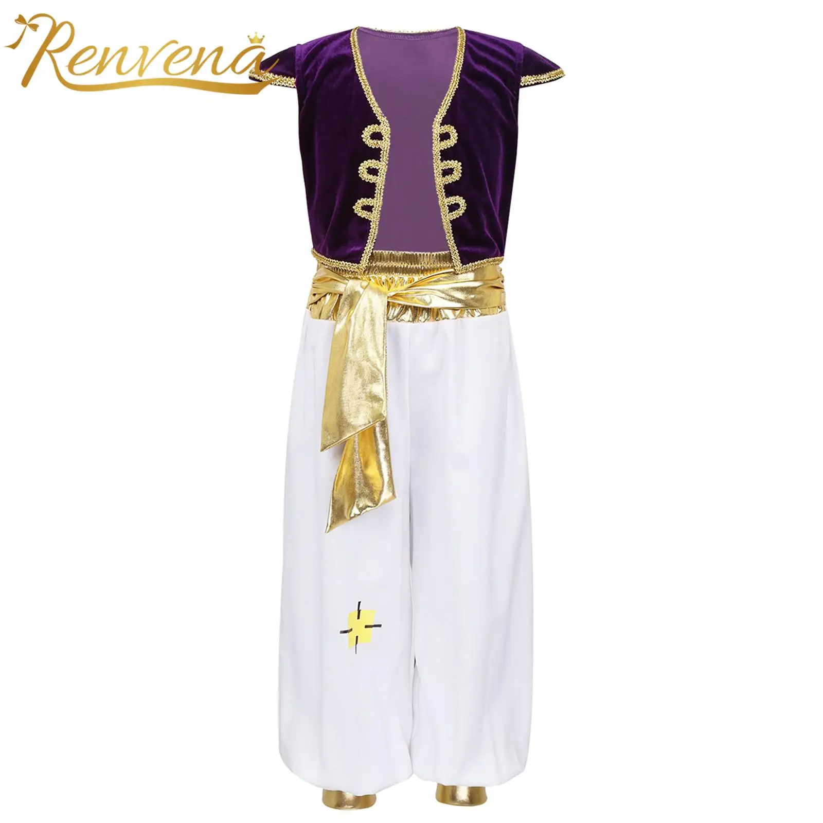 Kids Boys Arabian Prince Costumes Vest Waistcoat with Pants Roleplay Outfits Children Halloween Party Cosplay Performance Set
Kids Boys Arabian Prince Costumes Vest Waistcoat with Pants Roleplay Outfits Children Halloween Party Cosplay Performance Set
