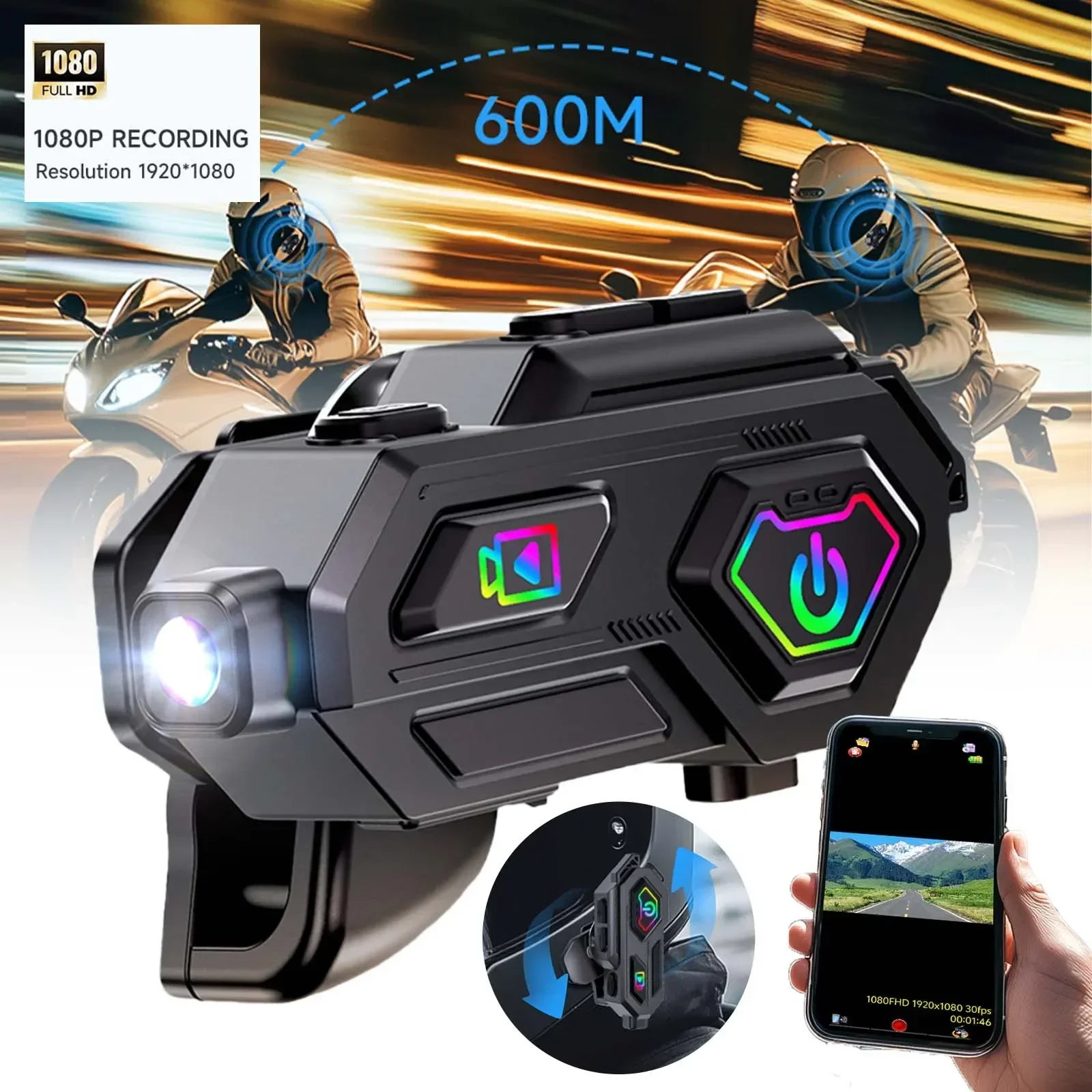 Motorcycle Cycling Helmet Bluetooth Headphones Moto App Video Camera Recording & FM Radio TF Card Recorder Intercom Call Headset
Motorcycle Cycling Helmet Bluetooth Headphones Moto App Video Camera Recording & FM Radio TF Card Recorder Intercom Call Headset