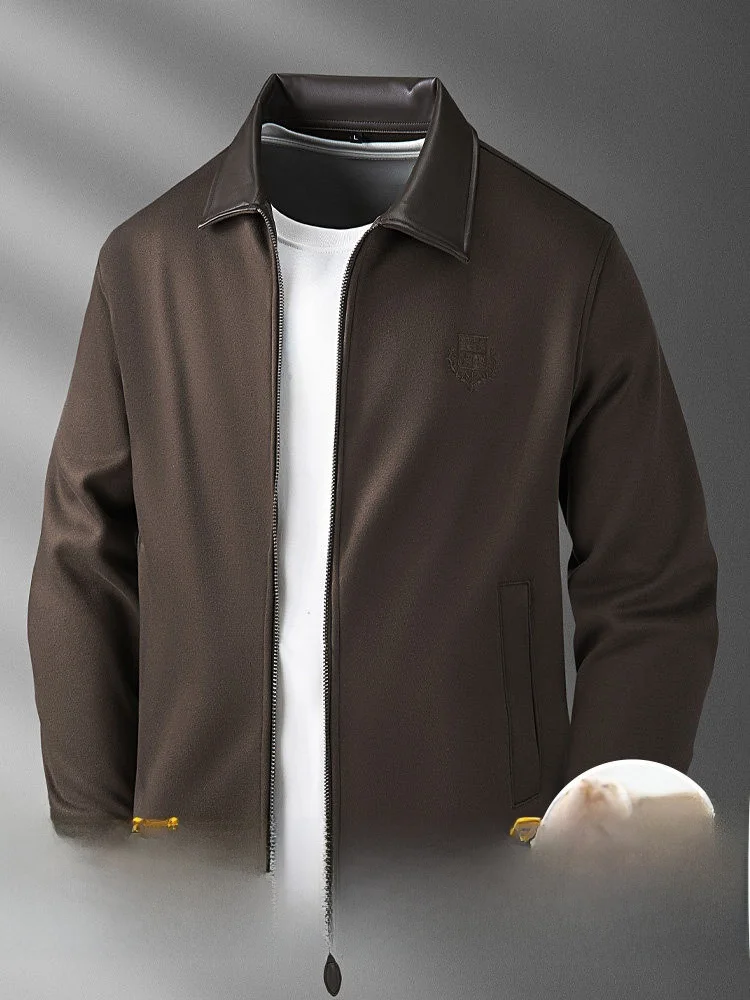 Thiened Fce Winter Woolen Zipper Open Cardigan Men's Casual Patchwork Leather Collar Jaet Warm Stand Fit Long Sve
Thiened Fce Winter Woolen Zipper Open Cardigan Men's Casual Patchwork Leather Collar Jaet Warm Stand Fit Long Sve