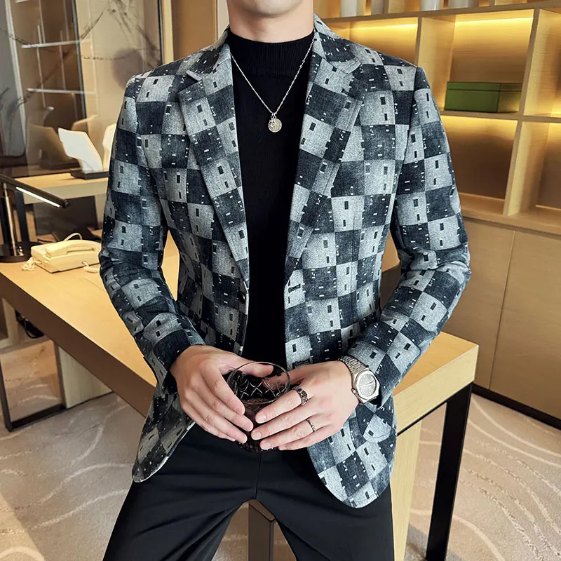 New High Qualitys Denim Jacquard Suit Jacket Men Slim Fit Business Social Formal Social Suit Coats Tailcoats Men Clothes 4XL-M
New High Qualitys Denim Jacquard Suit Jacket Men Slim Fit Business Social Formal Social Suit Coats Tailcoats Men Clothes 4XL-M
