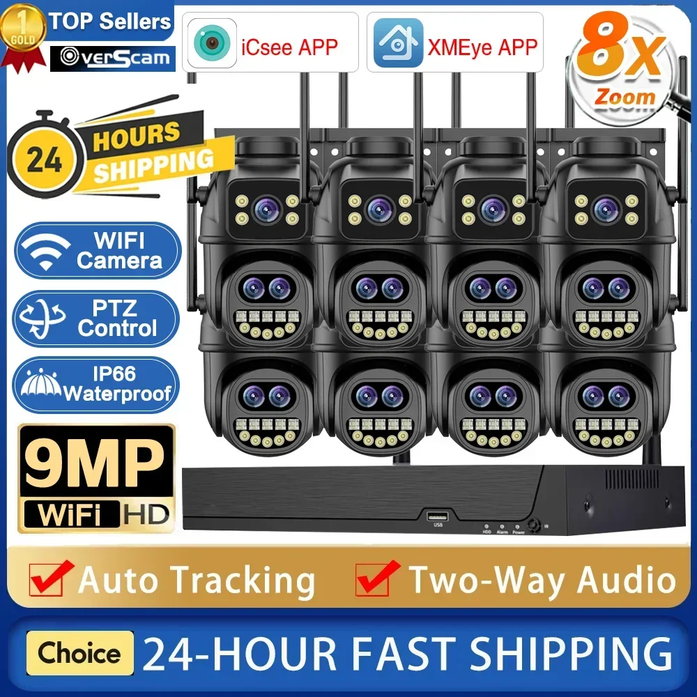 H.265 9MP Wireless CCTV System Two Way Audio Waterproof PTZ WIFI IP Security 8X Zoom Camera 8CH WiFi NVR Video Surveillance Kit
H.265 9MP Wireless CCTV System Two Way Audio Waterproof PTZ WIFI IP Security 8X Zoom Camera 8CH WiFi NVR Video Surveillance Kit