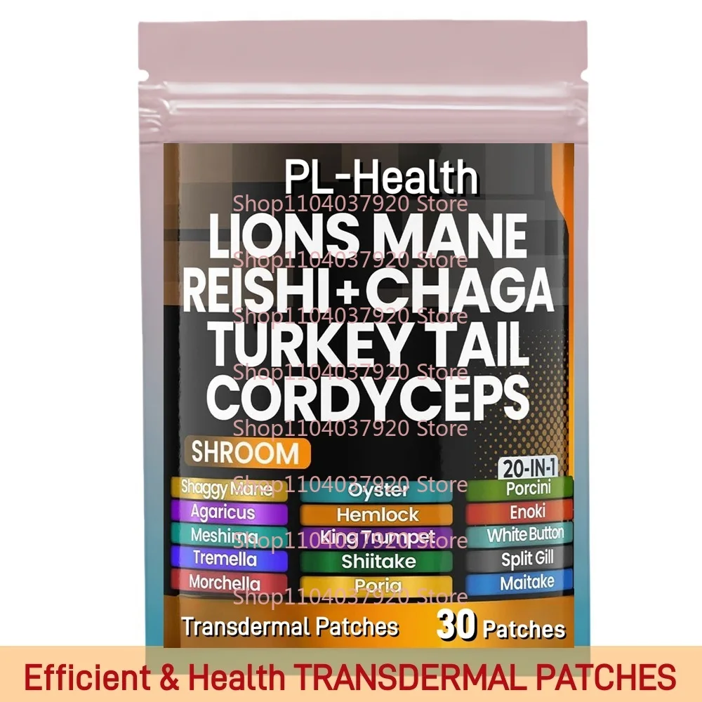 30 Patches Lions Mane Mushroom Transdermal Patches with Turkey Tail Chaga & Reishi Cordyceps Focus & Energy 
30 Patches Lions Mane Mushroom Transdermal Patches with Turkey Tail Chaga & Reishi Cordyceps Focus & Energy