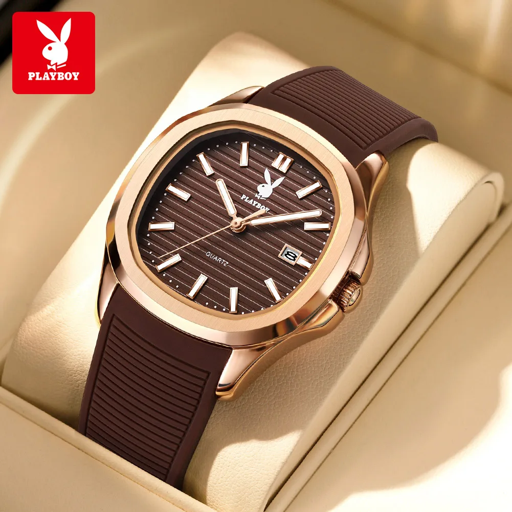 PLAYBOY 3149 Quartz Watch Fashion Brand Luminous Function Calendar Date Window 30M Waterproof Silicone Strap Watch For Men
PLAYBOY 3149 Quartz Watch Fashion Brand Luminous Function Calendar Date Window 30M Waterproof Silicone Strap Watch For Men