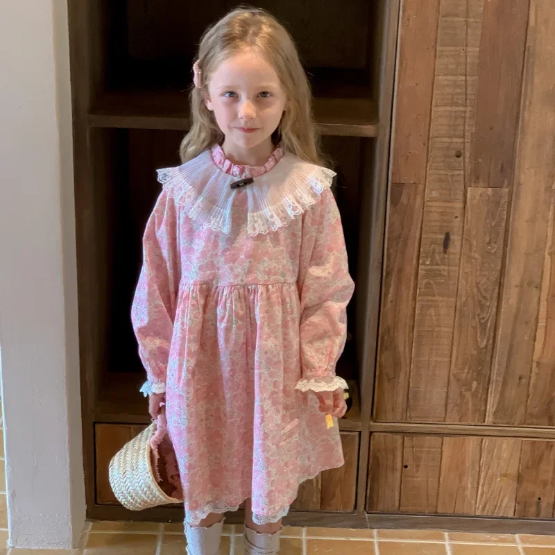 Spring Autumn Girls Floral Pink Dresses Kids Long Sleeve Flowers Print Dresses Children's One Piece Clothes Princess Party Robe
Spring Autumn Girls Floral Pink Dresses Kids Long Sleeve Flowers Print Dresses Children's One Piece Clothes Princess Party Robe