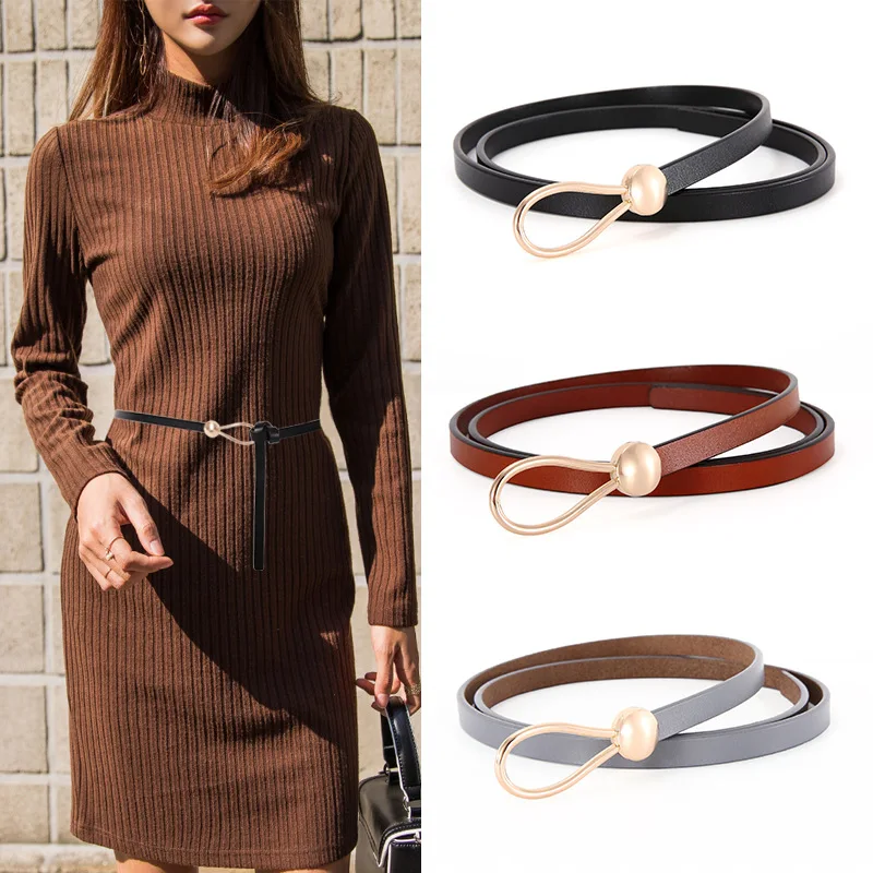 Women's Belts Thin Golden Buckle Leather Strap For Dress Trousers Casual Ladies Female Designer Waistband leather belt women
Women's Belts Thin Golden Buckle Leather Strap For Dress Trousers Casual Ladies Female Designer Waistband leather belt women