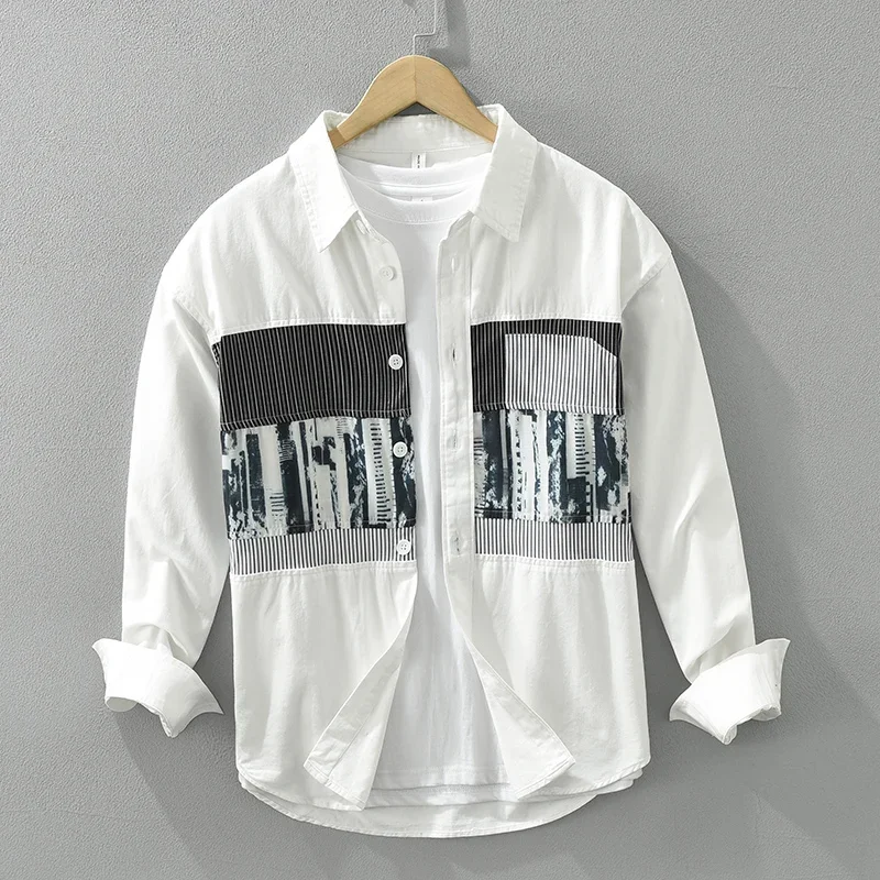 2024 New Fashion Print Patchwork Shirt for Men New Loose Cotton Casual Long Sleeve Shirt Men's Clothing
2024 New Fashion Print Patchwork Shirt for Men New Loose Cotton Casual Long Sleeve Shirt Men's Clothing