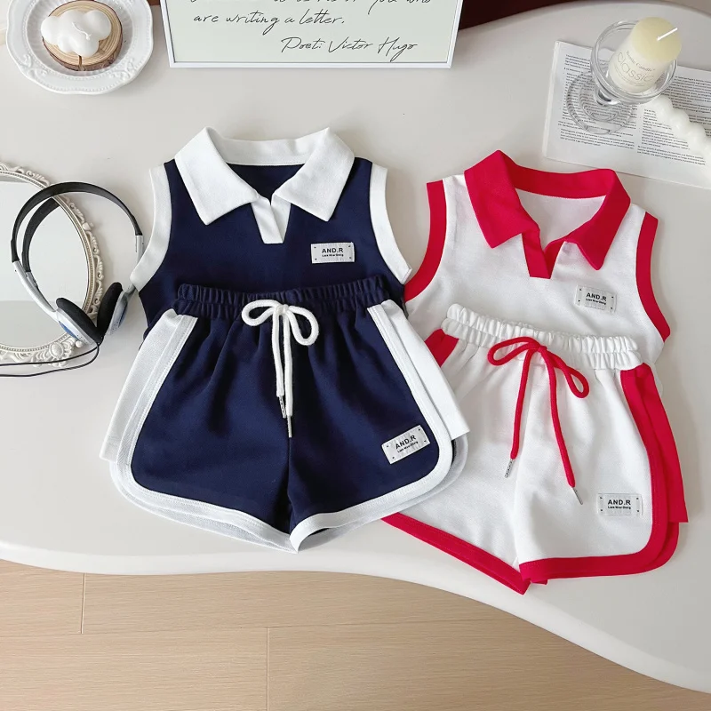 Children's New Summer Outfit Set for Girls, Color-Block Sleeveless Cute Top and Shorts, Refreshing Two-Piece Children's Clothing
Children's New Summer Outfit Set for Girls, Color-Block Sleeveless Cute Top and Shorts, Refreshing Two-Piece Children's Clothing